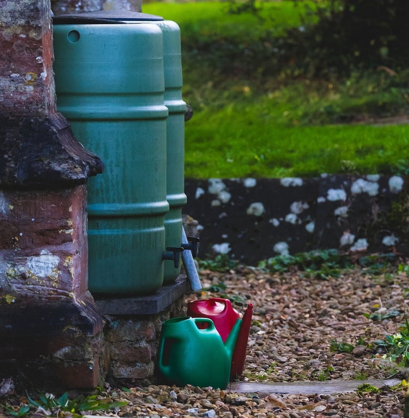 Recycled rain barrels